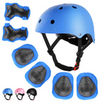 WayEee Kids Bike Helmet Set Skateboard Knee Pads, 7PCS Protective Gear Adjustable for Girls Boys 3-10 Age Elbow Pads Wrist Guard