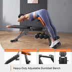 Fitks360 Adjustable Weight Bench 1000Lbs- Multi-Functional Full Body Workout Equipment: Hyperextension, Roman Chair, Sit-Up Benc
