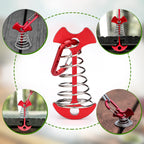 Tobwolf 10Pcs Red Deck Anchor Pegs With Carabiners, Windproof Aluminum Deck Tie Down Spring Tent Stakes, Camping Outdoor Fishbon
