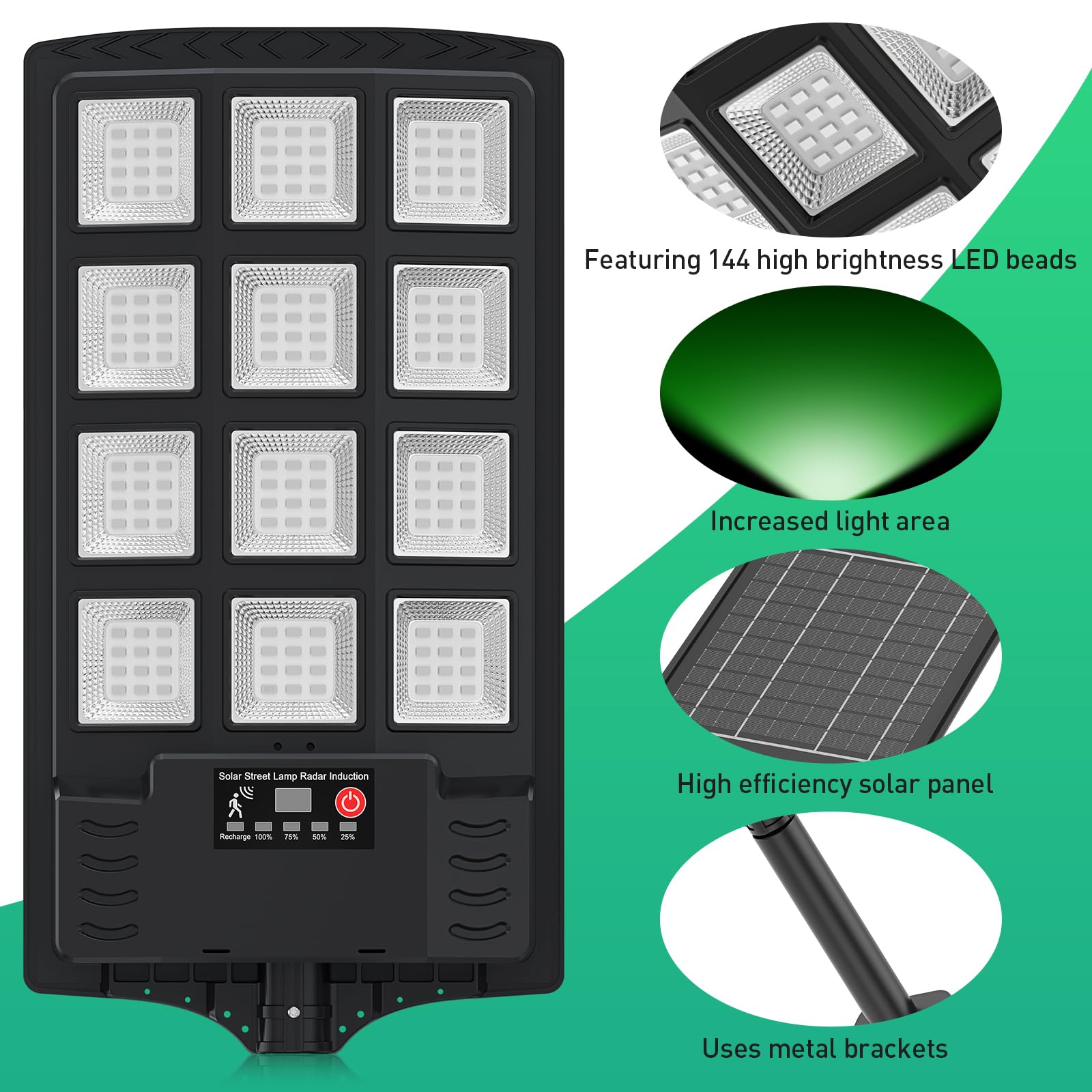 Hog Light For Night Hunting,18000Lm Powered Feeder Light(Green) Solar Lights For Hunting Hogs, Coyote, Varmint, Deer, Motion Act