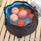 2 Pack Collapsible Bucket With Handle 2 Gallon Portable Camping Wash Basin Folding Water Container For Fishing Beach (Red+Blue)