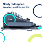 Cubii Go Aqua - Compact Whisper Quiet Under Desk Elliptical With Lcd Monitor, Adjustable Resistance, Portable Design With Telesc