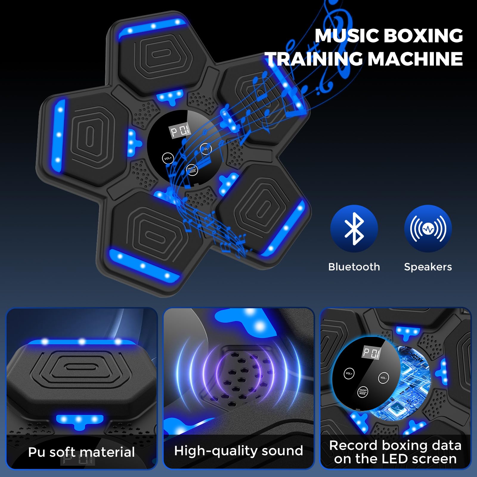 Lolbox 2024 Music Boxing Machine For Kids, Smart Bluetooth Boxing Machine With Boxing Gloves Wall Mounted, Music Boxing Target W