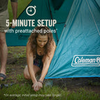 Coleman Skydome 6-Person Camping Tent | Full-Fly Vestibule, Evergreen