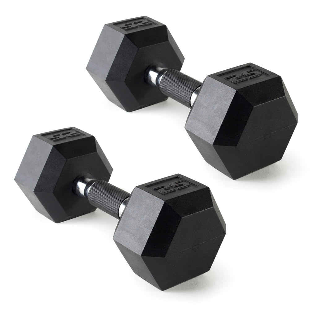 Cap Barbell 25 Lb Coated Hex Dumbbell Weight Pair With Padded Grip
