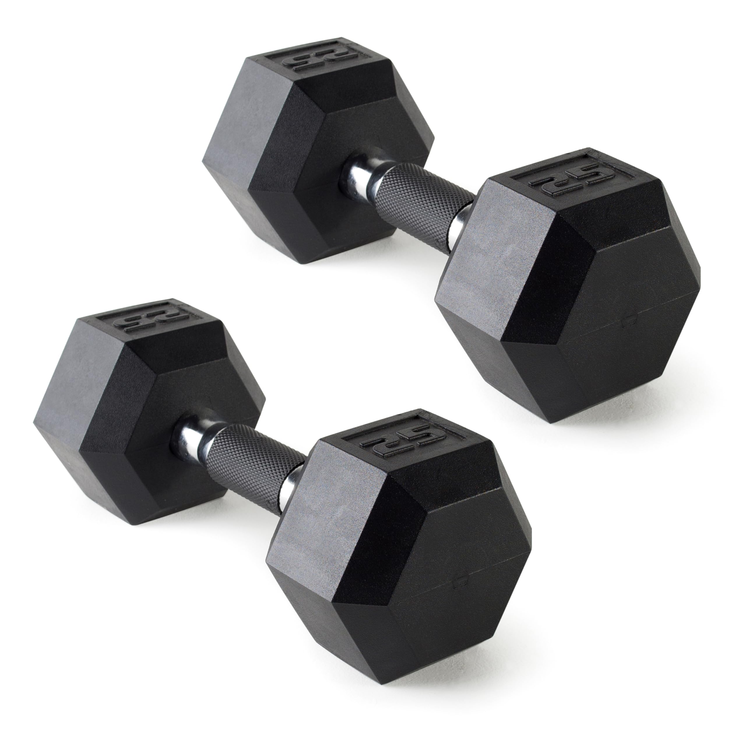 Cap Barbell 25 Lb Coated Hex Dumbbell Weight Pair With Padded Grip