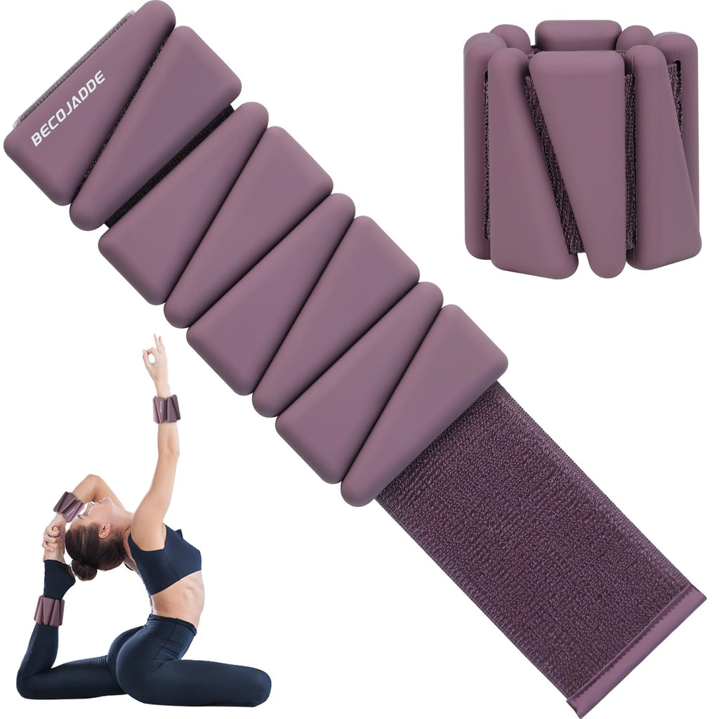 BECOJADDE Ankle Weights Set of 2 (2 lb Each) Adjustable Wrist Weights for Women Men Wearable Arm Leg Weight for Pilates, Running