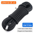 X Xben Rock Climbing Rope, Static Uiaa Mountain Climb Ropes, 10.5Mm 64Ft Black Mountaineering Climbing Gear For Rescue, Hiking,