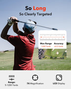 Redtiger Golf Rangefinder With Slope, 1200 Yards Laser Range Finder Golfing, 7X Magnification, Flag Pole Locking Vibration, Rech