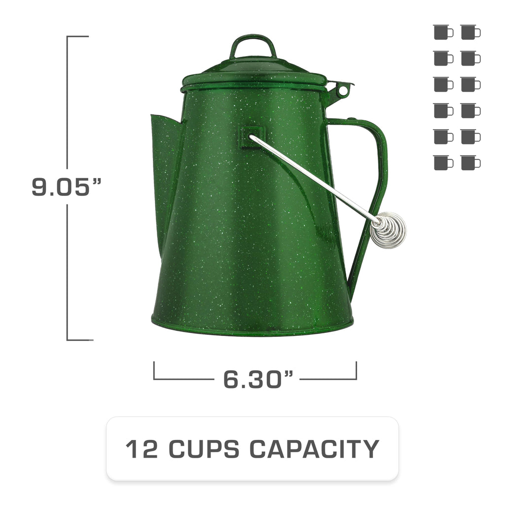 Coletti Classic Camping Kettle - Tea And Camp Kettle, No Aluminum Or Plastic, Ideal For Boiling Water (Green)