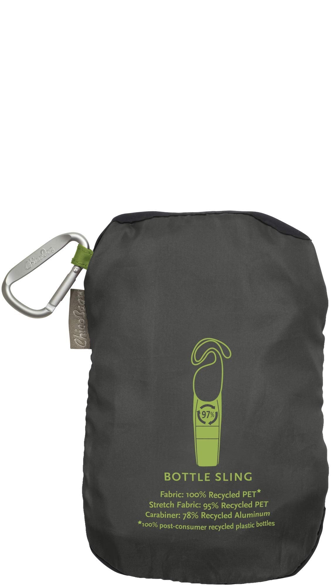 Chicobag Repete Water Bottle Sling | Recycled Water Bottle Carrier With Strap | Eco Friendly | Limestone