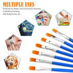 100 Pcs Flat Paint Brushes Set Kids Nylon Hair Acrylic Small Oil Watercolor Artist Painting Kits Bulk For Children