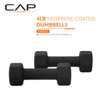 Cap Barbell Neoprene Dumbbell Weights, 4 Lb Pair, Black
