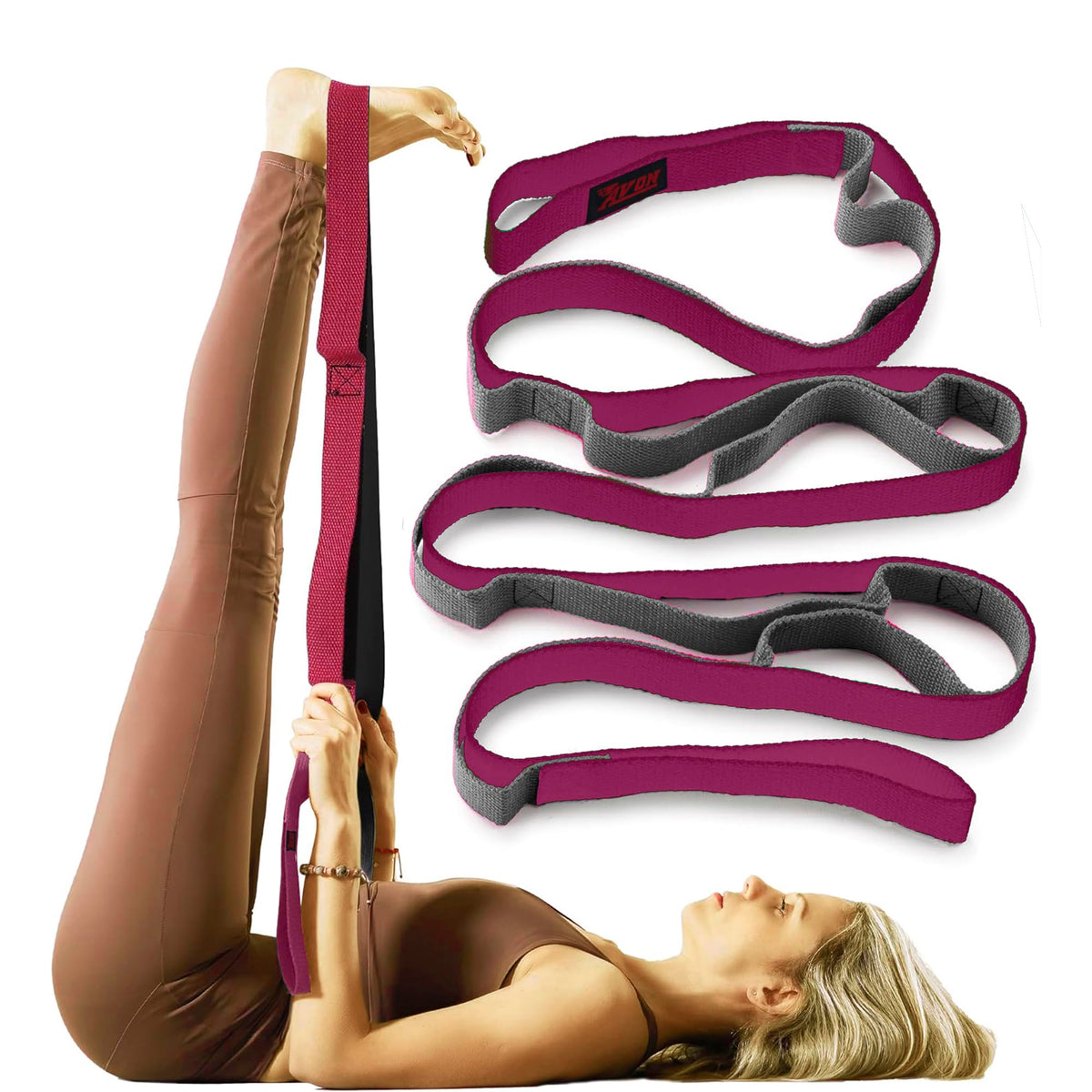 AVON Fitx Yoga Belt Loop for FullBody Fitness Workout Therapy, Ideal for Stretching, Flexibility, Balance, and Physical Rehabil
