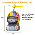 Wonuu Duck Bike Bell With Light And Helmet Cute Hamster Bicycle Horn, Dashboard Decoration Hamster Toy Motorcycle Bike Bells Rub