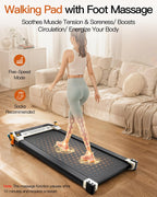 FUNRAY Versatile Walking Pad with Incline - Dual-Sided Under Desk Treadmill with Foot Massage,Portable Compact Treadmills with 3