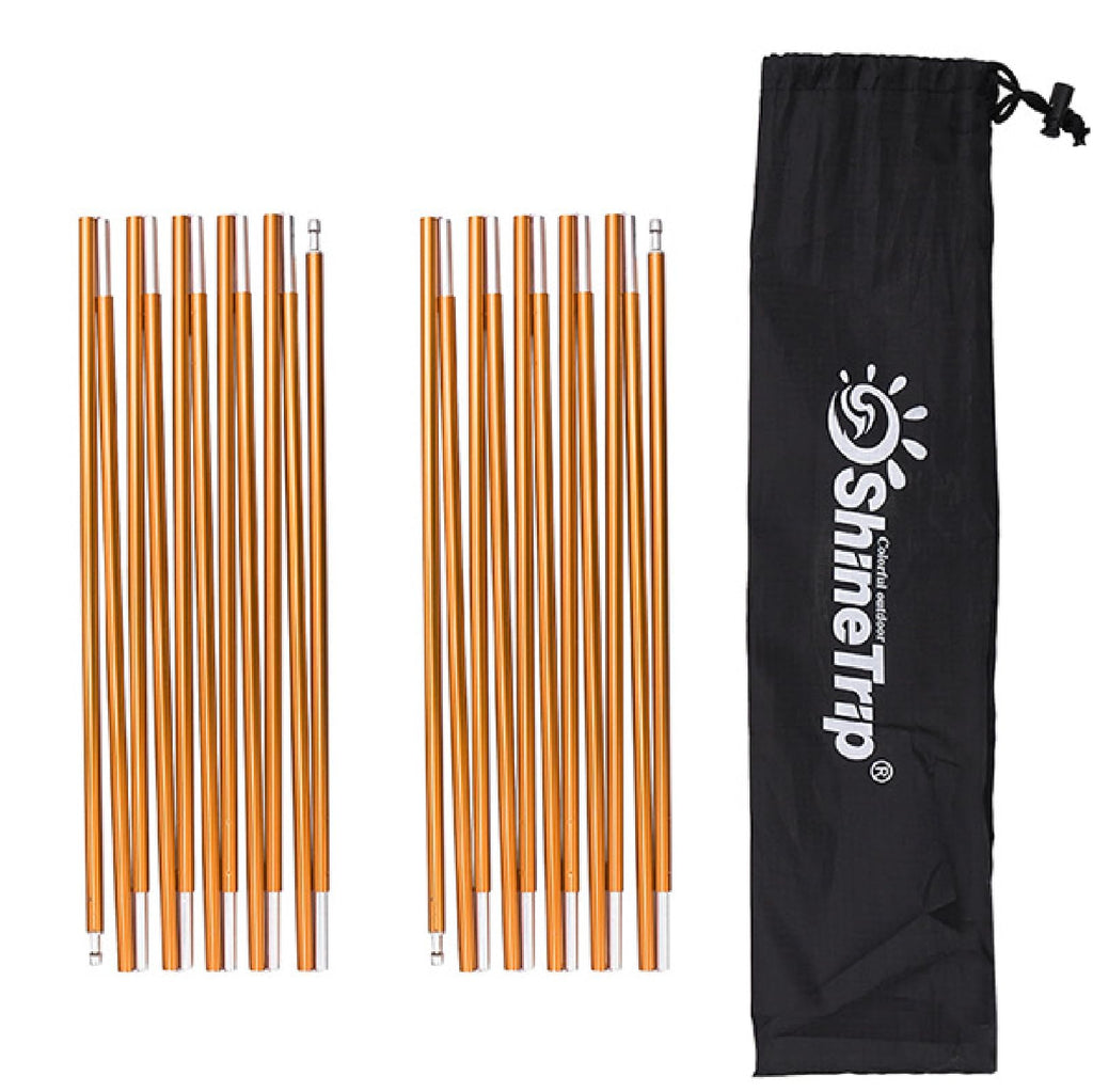Yapjeb Aluminum Tent Poles Replacement, Camping Tent Poles Rod 2 Pcs Repair Kit Tent Support Rod For Camping (Gold - 13.3Ft)