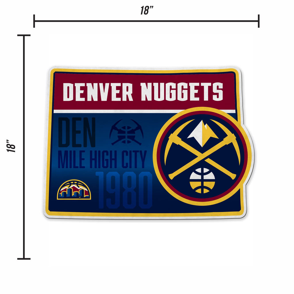 Rico Industries Nba Denver Nuggets State Shape Shape Cut Pennant - Home And Living Room D  Cor - Soft Felt Ez To Hang