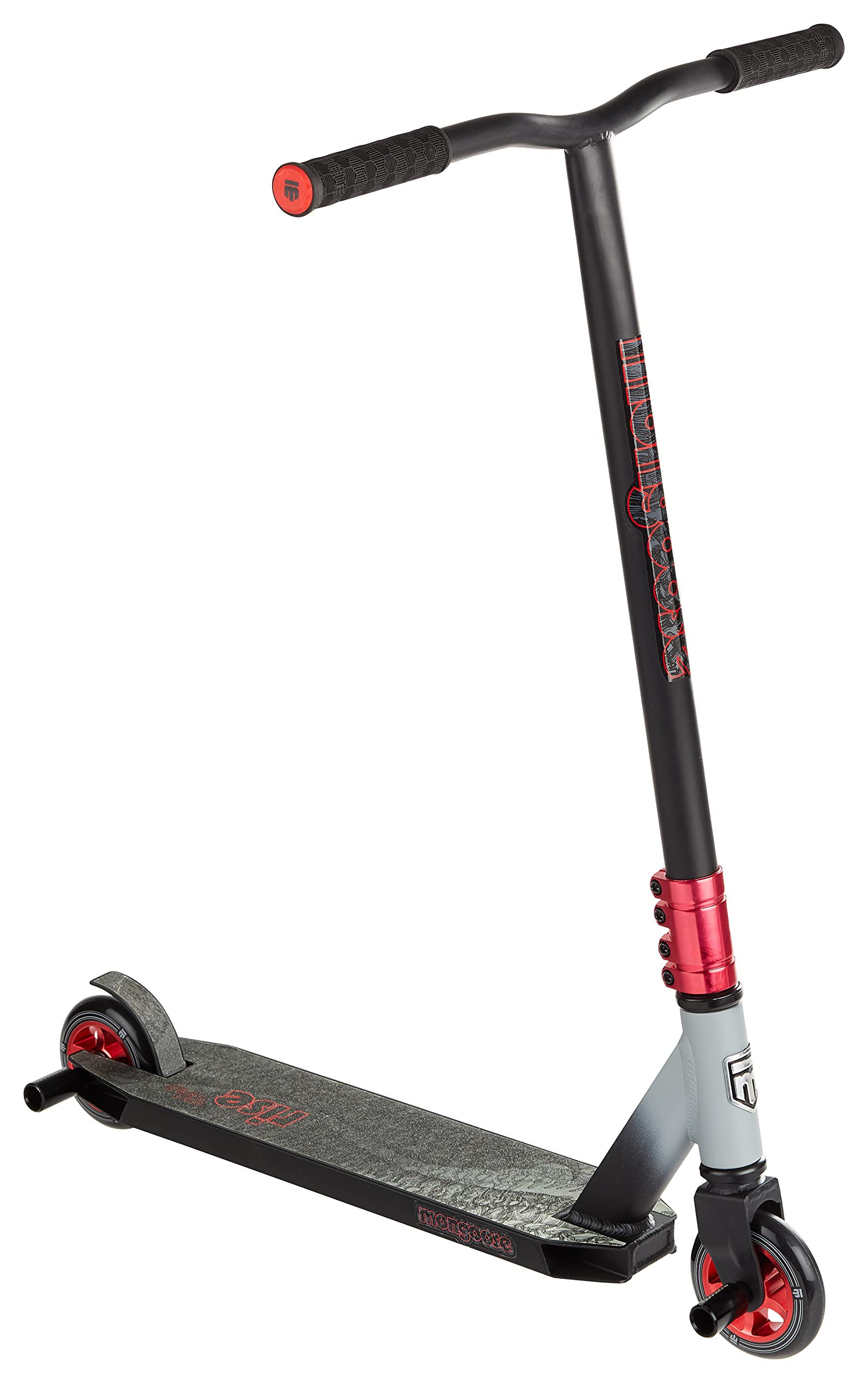 Mongoose Rise 100 Pro Freestyle Stunt Trick Scooter, Lightweight Alloy Deck & Heavy-Duty Frame Up to 220 lbs., Bike-Style Grip, 