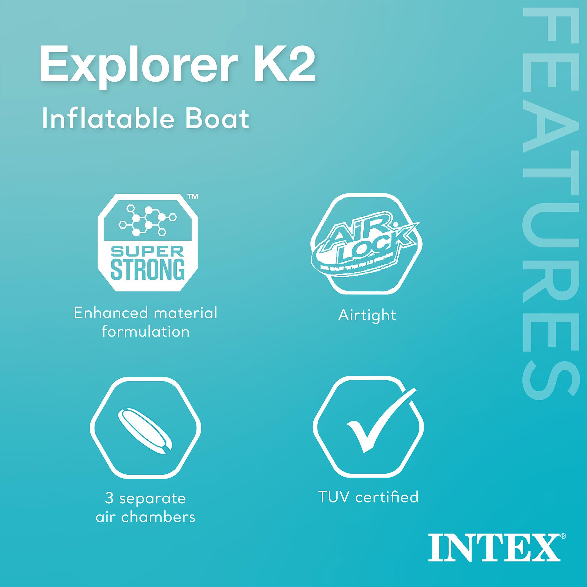 Intex 2-Person Inflatable Kayak Set W/ Pump, Aluminum Oars, Adjustable Seats, Explorer K2 - Tandem Blow-Up Raft For Adults, Grea