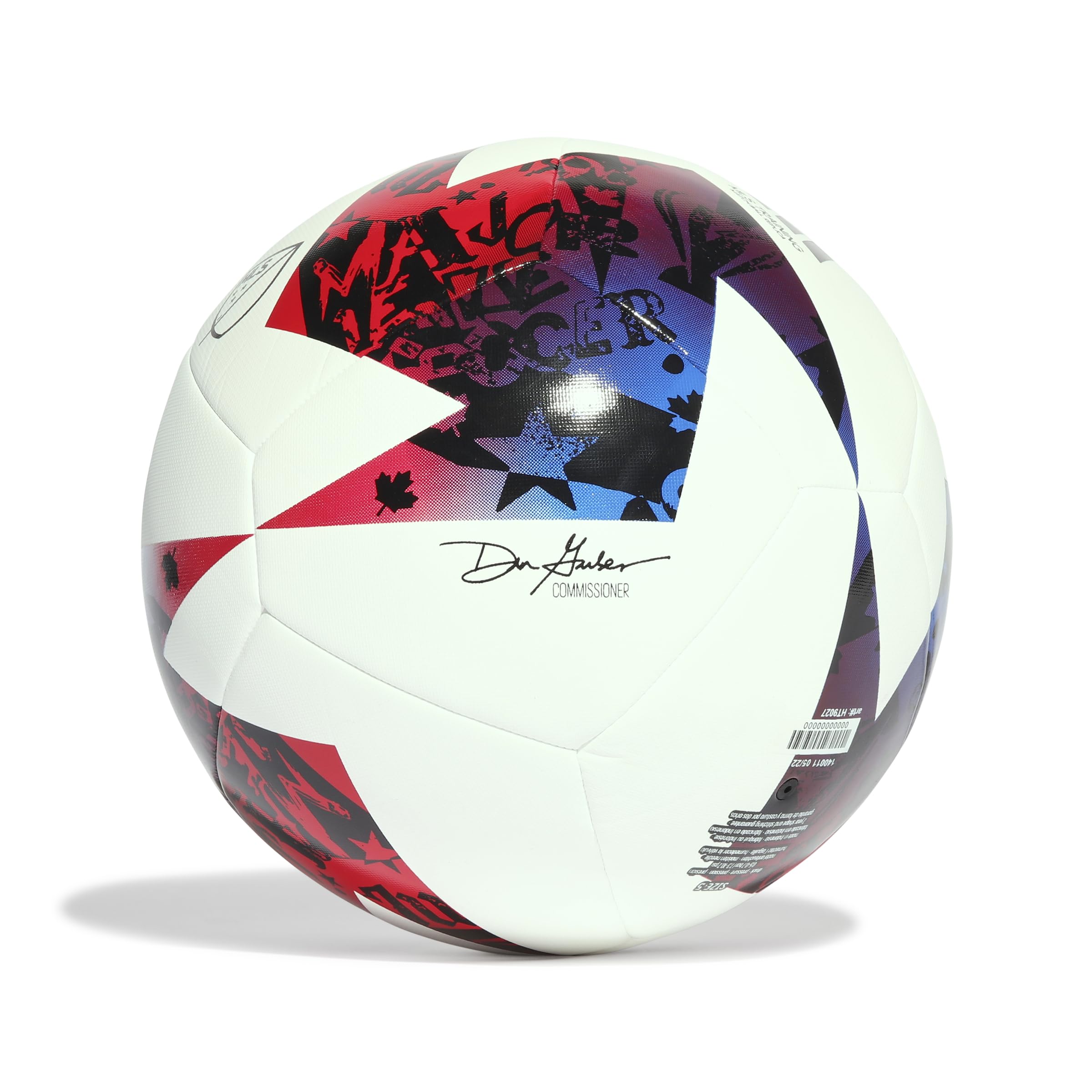 adidas MLS Training Soccer Ball, White/Blue/Red, 4