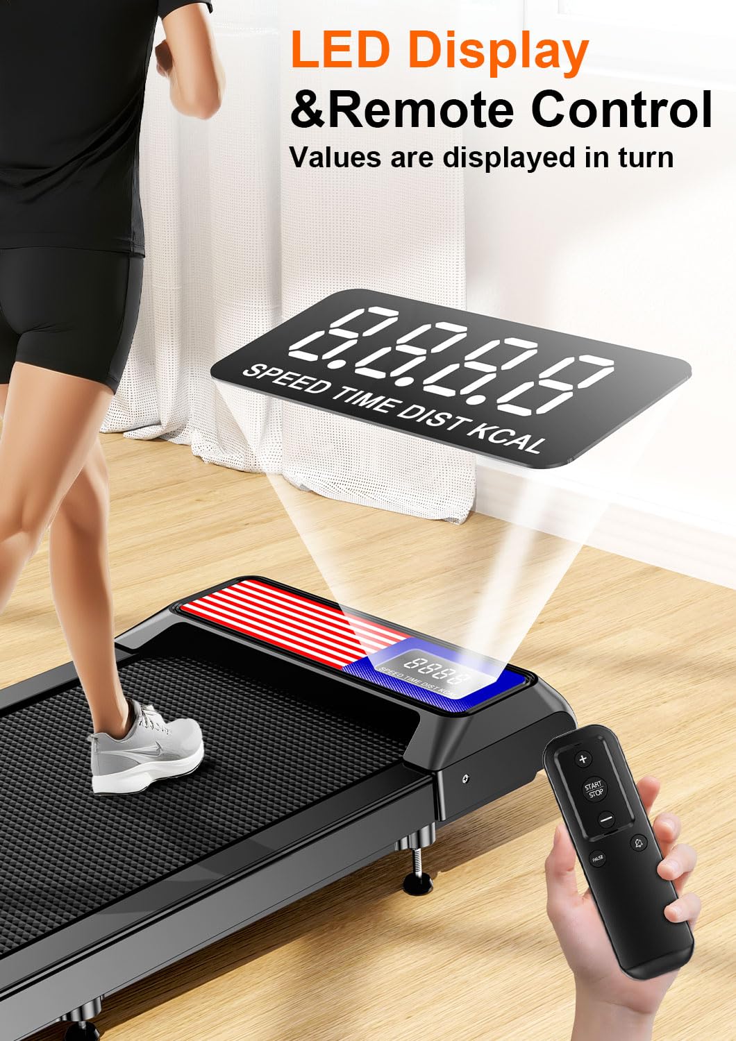 Walking Pad Treadmill With Incline,Walking Pad 2.5Hp For Home And Office, 265Lbs Weight Capacity,Treadmill With App &Remote Cont