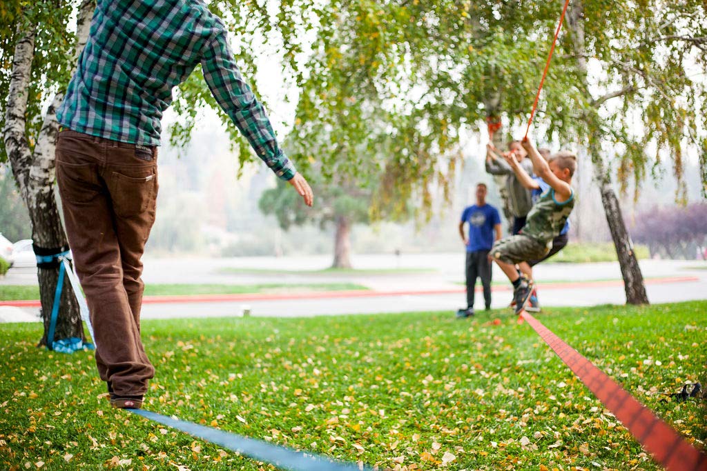 Zenmonkey Slackline Kit With Overhead Training Line, Arm Trainer, Tree Protectors, Cloth Carry Bag And Instructions, 60 Foot - E