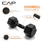 Cap Barbell 8 Lb Coated Hex Dumbbell Pair With Black Handle