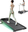 UREVO Auto Incline Walking Pad with AI App, Brushless Quiet Motorized Treadmill for Apartments, 9% Power Incline Standing Desk T