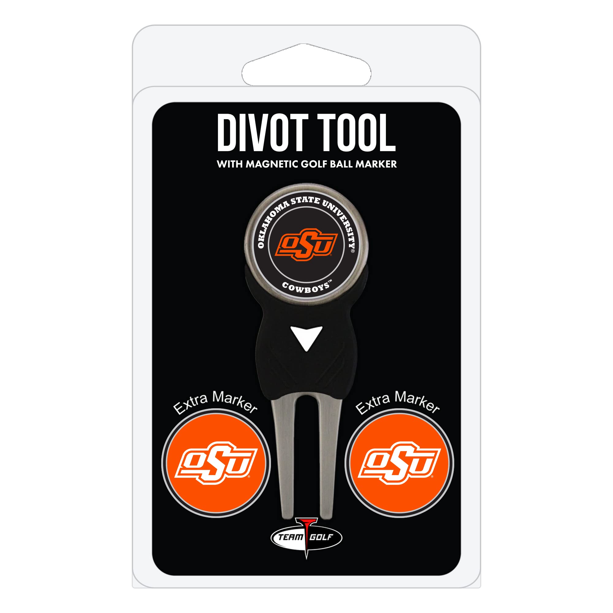 Team Golf Ncaa Oklahoma State Cowboys Divot Tool Pack With 3 Golf Ball Markers Divot Tool With 3 Golf Ball Markers Pack, Markers