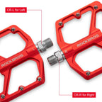 Rockbros Bike Pedals, Flat Aluminum 9/16'' Sealed Bearing Lightweight Platform For Road Mountain Bmx Mtb Bike
