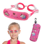 RUIGAO Kids Swim Goggles Age 2-6, Toddler Goggles No Hair Pull,UV Protection/Anti Fog/Padded HeadBand (1PK Kids - Blue Mermaid)