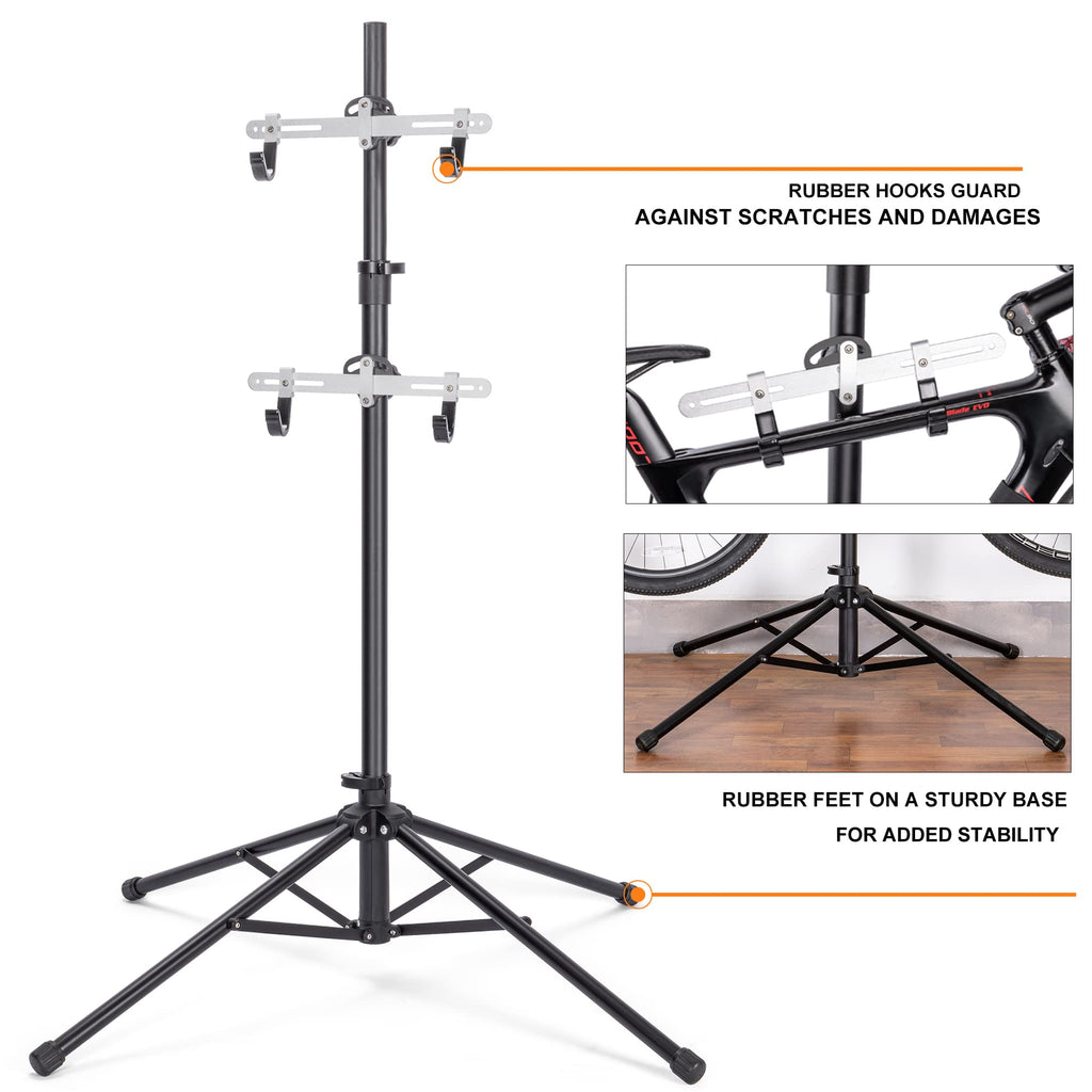 Kong Ming Car Bike Rack Garage Storage - 2 Bicycle Vertical Hanger Parking Rack Gravity Floor Storage Stand - Fully Adjustable G