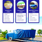 Comfitwear 8X10 Blue Poly Tarp Cover, Water Proof Tent Shelter Camping Rv Boat Tarpaulin