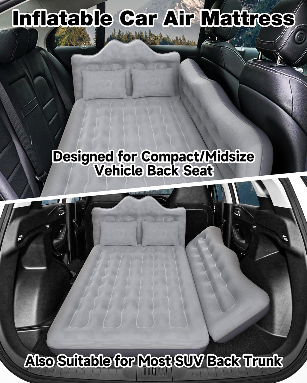 Umbrauto Truck Air Mattress Back Seat| Inflatable Car Camping Mattress Bed For Back Seat, Suv Blow Up Rear Seat Sleeping Airbed