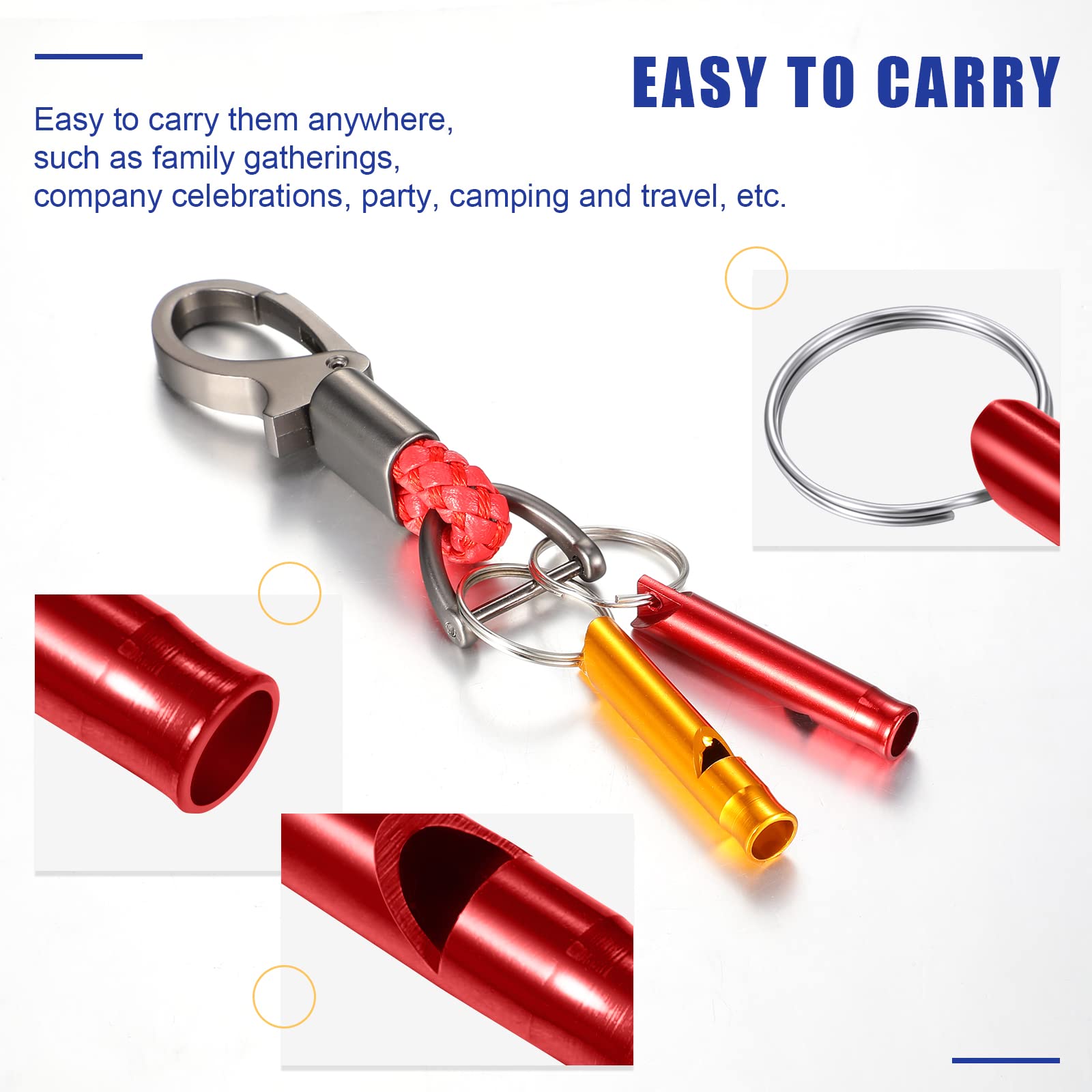 Konohan 105 Aluminum Emergency Whistle With Keychain Safety Survival Whistle Sturdy Light Whistle Keychain Whistle Loud Sound Ca