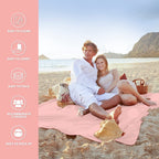 Famstar Beach Blanket Oversized Extra Large 10'X 9',Waterproof Sandproof Beach Blanket 2-8Adults Lightweight Durable For Travel