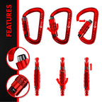 Rhino Produxs 2Pcs Of 12Kn (2697 Lbs) Heavy Duty Lightweight Locking Carabiner Or Auto Locking Carabiner Clips, For Securing Pet