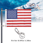 Universal Boat Flag Marine 12''X18'' With 4 Boat Flag Pole Kits Usa Flag With 50 Embroidered Stars American Boat Flag