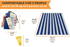 Hzjoyue Outdoor Blanket (71 X 55) -Compact, Lightweight, Sand Proof Pocket Blanket Best Mat For The Beach, Hiking, Travel, Campi