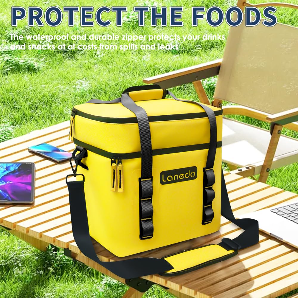 Lanedo Lunch Soft Cooler 20 Can, Soft Carrying Handle Insulated Bag Portable Ice Chest Box For Lunch, Beach, Drink, Beverage, Tr