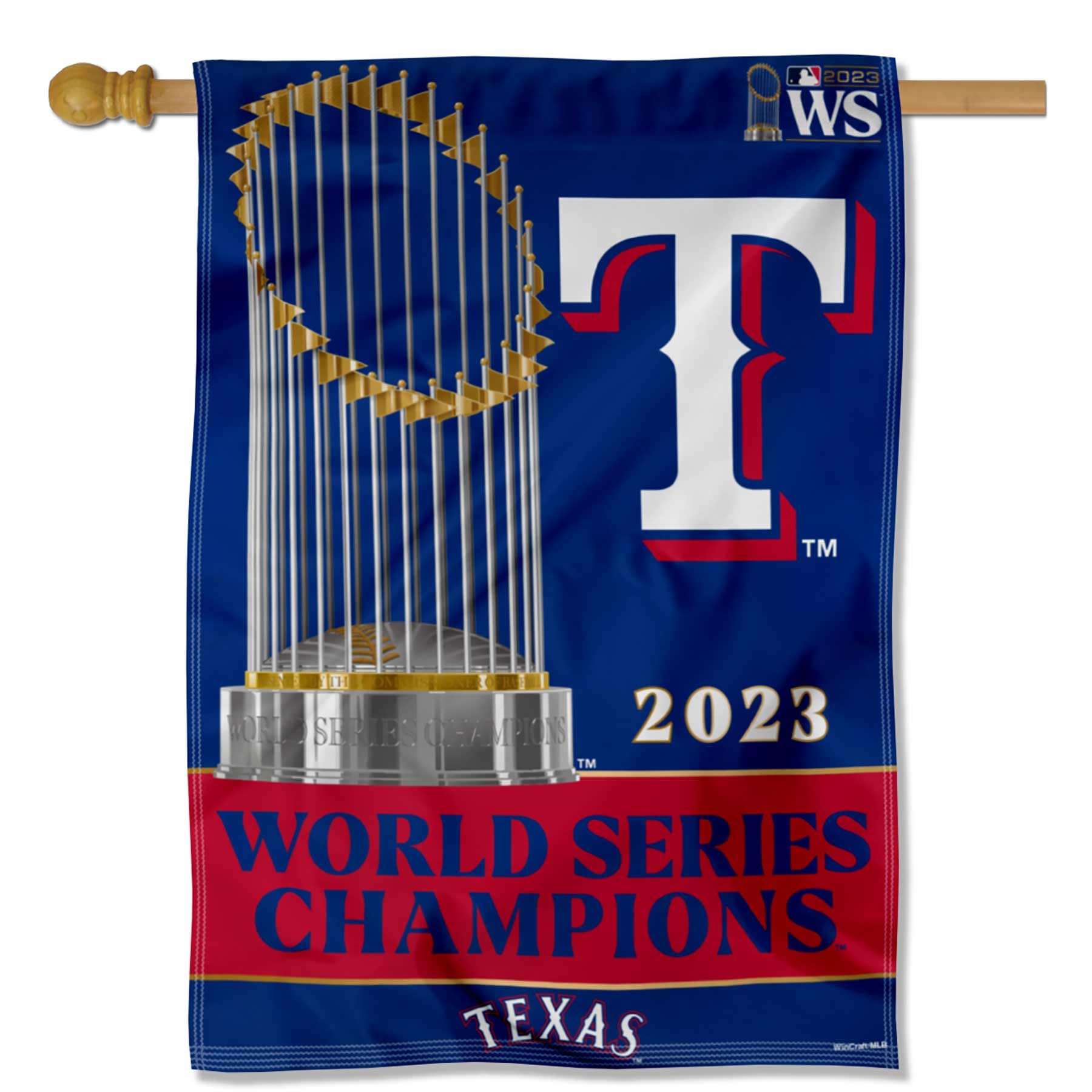 Texas Rangers 2023 World Champions House Banner Flag