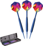 Elkadart Neon Soft Tip Darts With Storage/Travel Case, Blue, 18 Grams