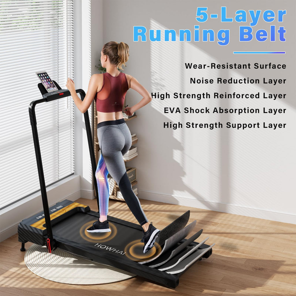 Howhai Treadmill With Auto Incline 9%, Walking Pad Treadmills For Home With 2.5Hp, Speed 7.6Mph Walking Pad With Handle Bar, Fol