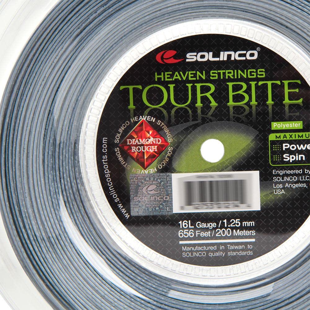 Solinco Tour Bite Diamond Rough Tennis String Reel-16L-Silver