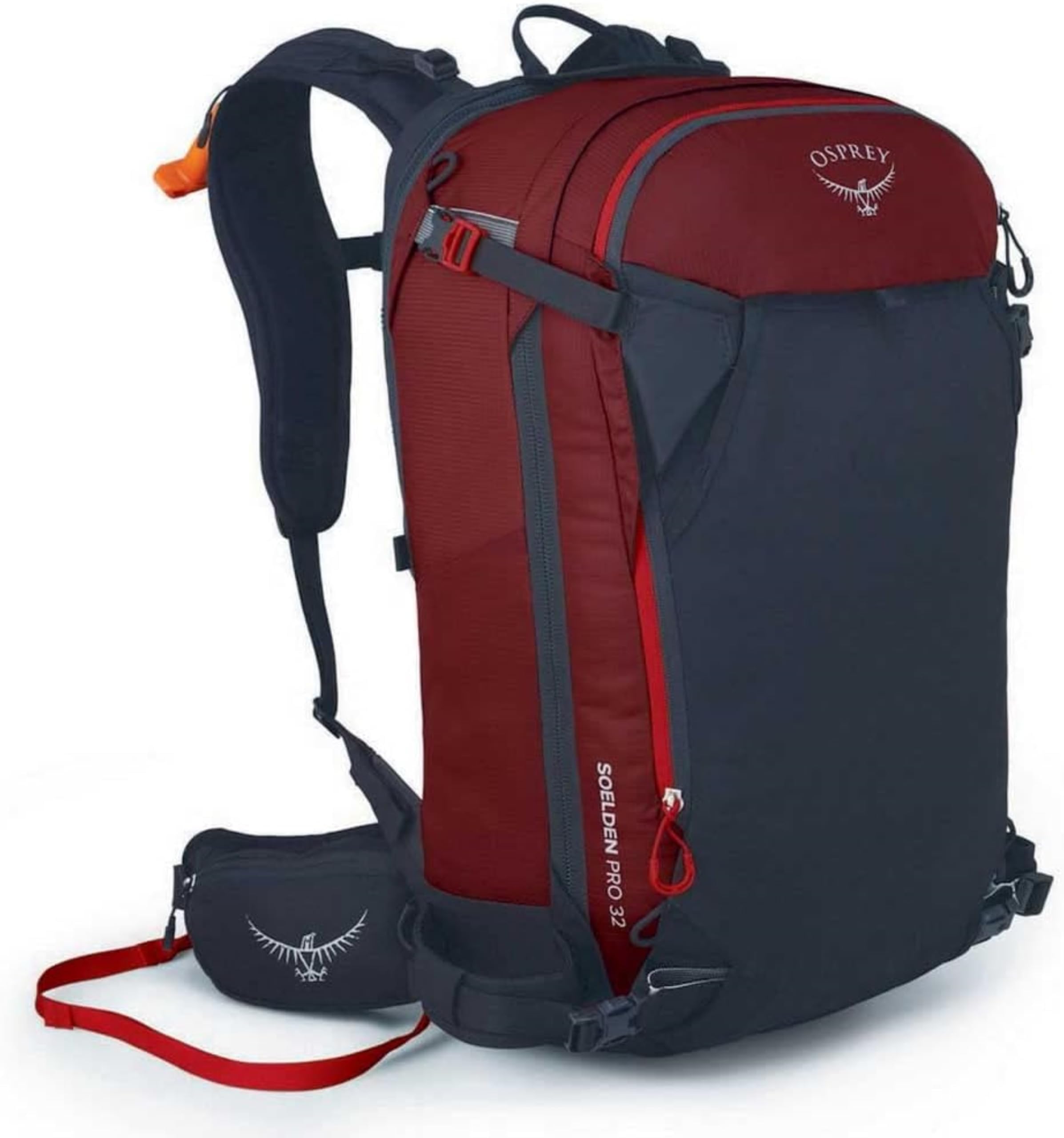 Osprey Soelden Pro 32L Mens Ski and Snowboard Backpack with E2 Airbag System, Red Mountain