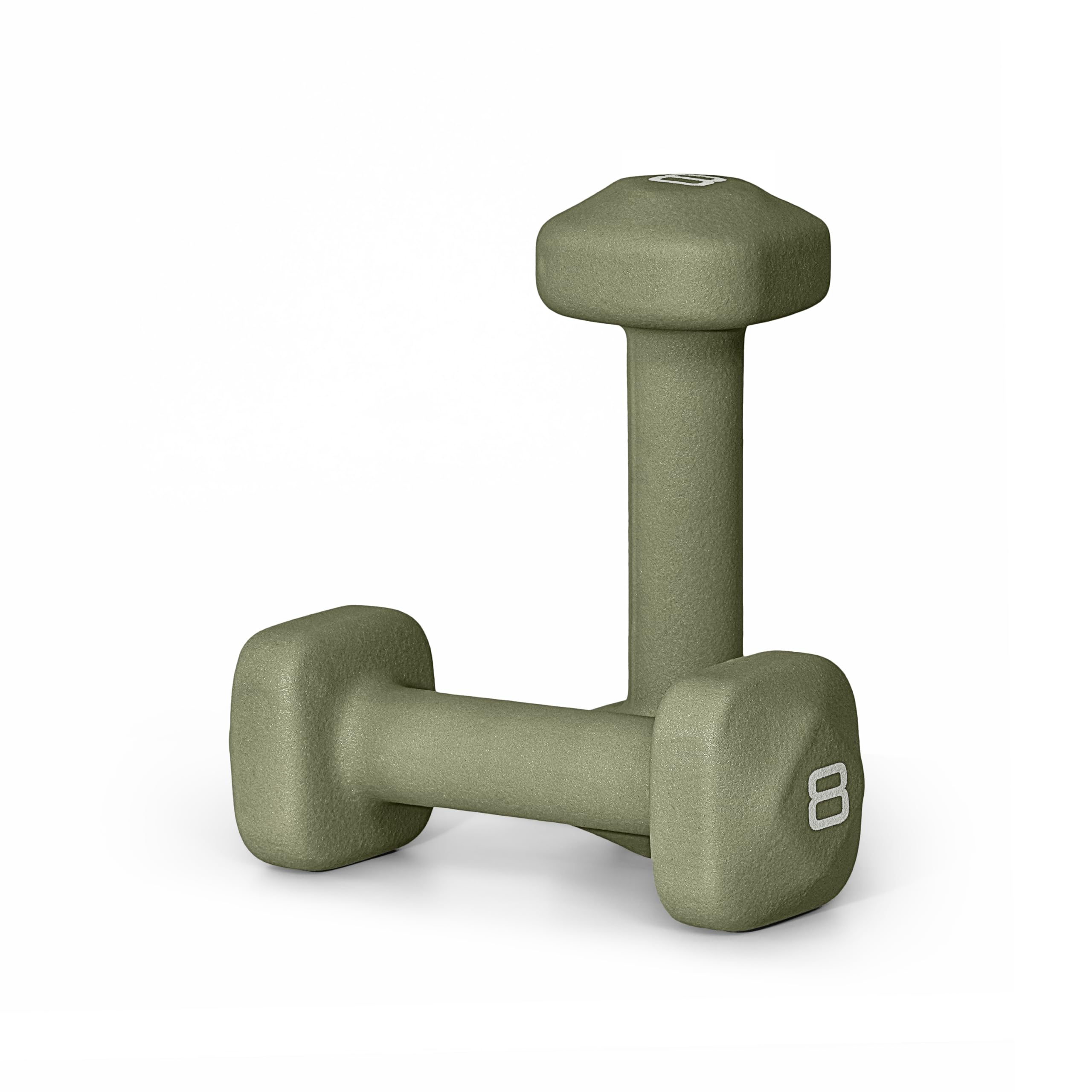 Tone Fitness 8 lb Neoprene Dumbbell Pair for Home Workouts - Non-Slip Design - Green