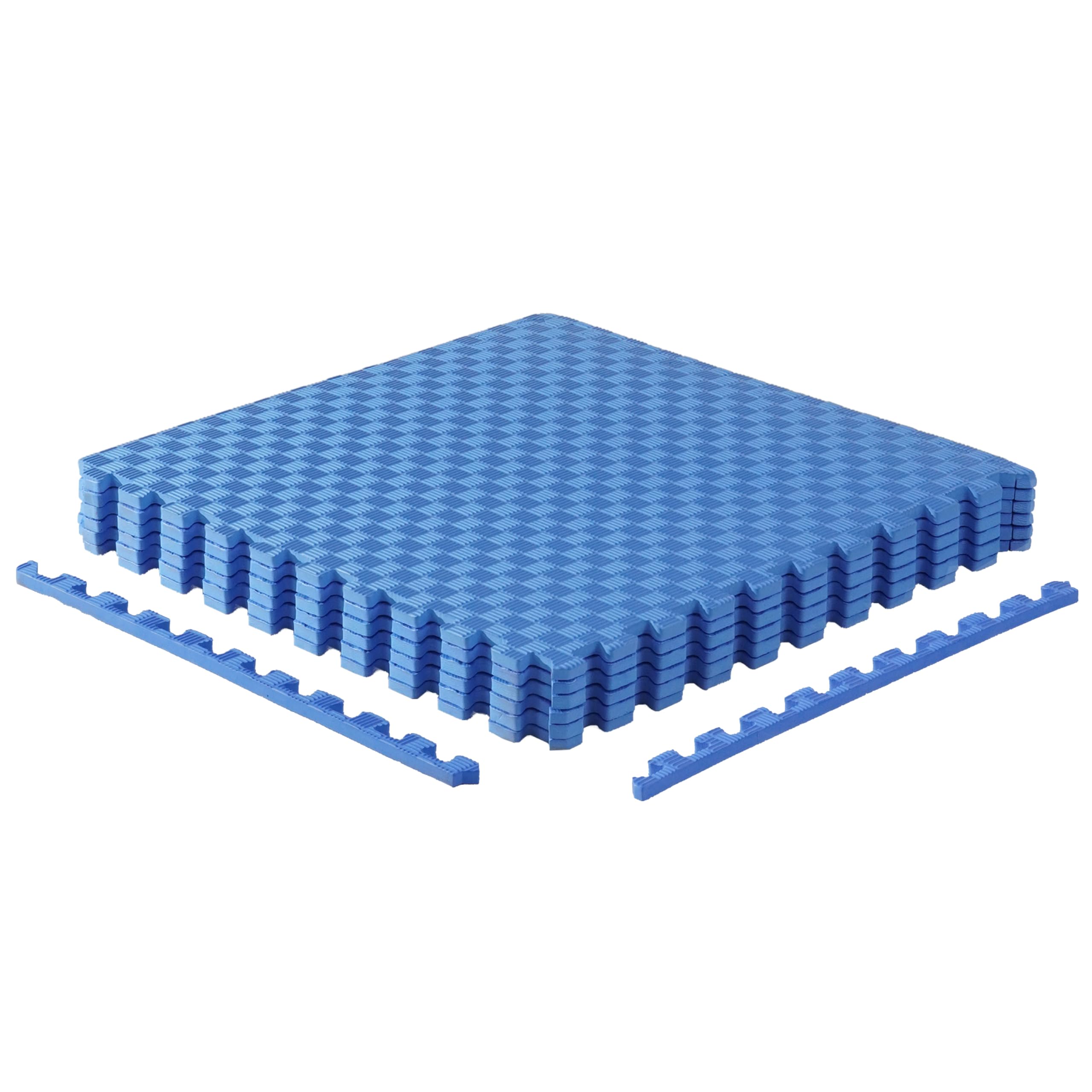 Cap Barbell 1/2-Inch Interlocking Eva Foam Exercise Puzzle Mats - 1 Pack | 24'' X 24'' X 1/2'' | Tatami Pattern - Blue