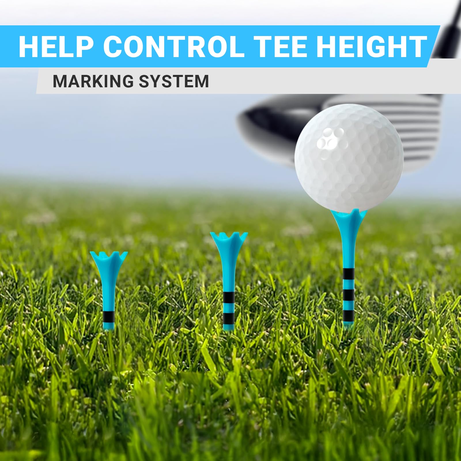 Full Choice100 Pack 3-1/4 Plastic Golf Tees, Enhanced Durability & Stability, Engineered to Minimize Friction and Side Spin