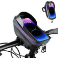 JLNGTHONG Bike Phone Holder, Bicycle Front Frame Handlebar Bag EVA Hard Shell Waterproof Bike Accessories with Touch-Screen and 